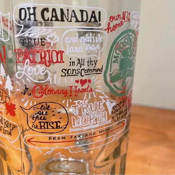 “OH CANADA” Glass Beer Mugs - Set of 2 - Picture 5 of 8